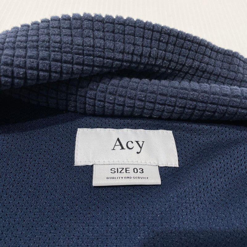 【中古品】【メンズ】 ACY エーシー × WAKE ウェイク 別注コラボ FLEECE JACKET ACYWAKE-23AW-001 フリージャケット ライトアウター 140-260918-yo-06-teih サイズ：3 カラー：ネイビー 万代Net店