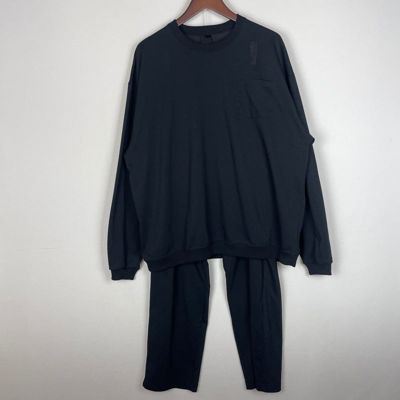 【中古品】【メンズ】 RELAXFITリラックス フィット SPORTS CORDURANYLON SWEAT SETUP スポーツ コーデュラ ナイロン スエット セットアップ 147-260919-sa-01-teih サイズ：XL カラー：ブラック 万代Net店