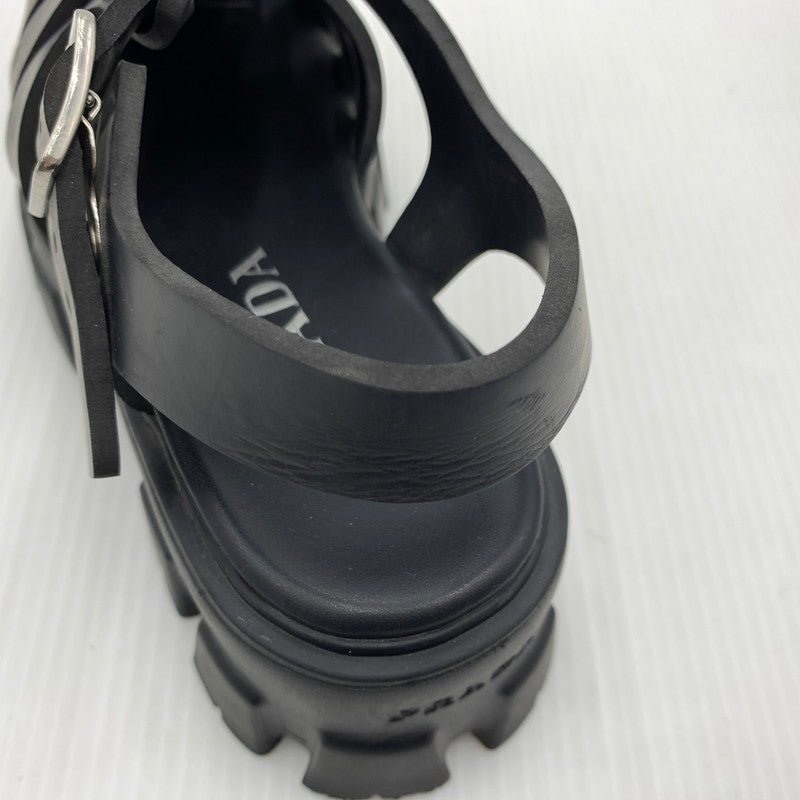 【中古品】【レディース】 PRADA プラダ MONOLITH RUBBER SANDALS モノリス ラバーサンダル 靴 167-260926-ko-12-teih サイズ：35 カラー：ブラック 万代Net店
