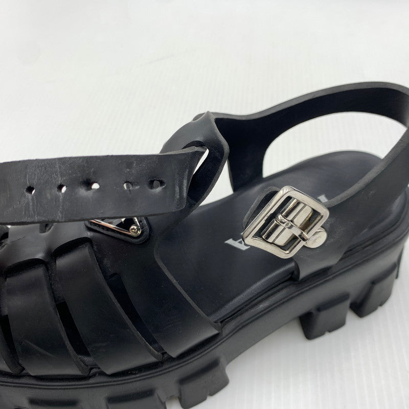【中古品】【レディース】 PRADA プラダ MONOLITH RUBBER SANDALS モノリス ラバーサンダル 靴 167-260926-ko-12-teih サイズ：35 カラー：ブラック 万代Net店