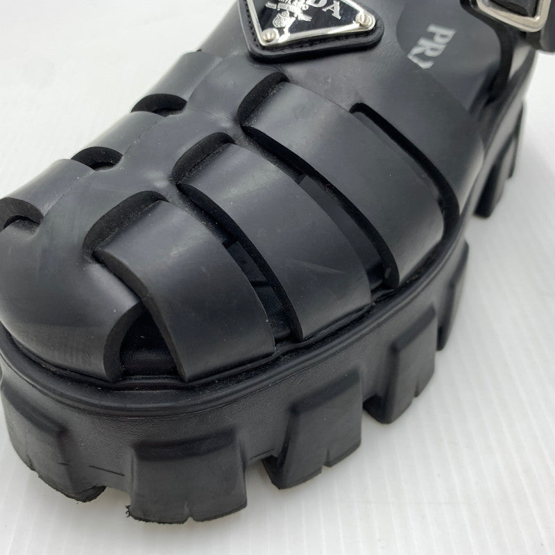 【中古品】【レディース】 PRADA プラダ MONOLITH RUBBER SANDALS モノリス ラバーサンダル 靴 167-260926-ko-12-teih サイズ：35 カラー：ブラック 万代Net店