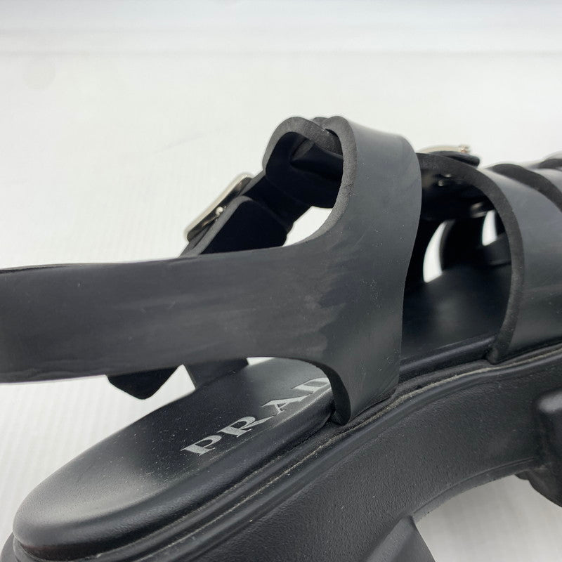 【中古品】【レディース】 PRADA プラダ MONOLITH RUBBER SANDALS モノリス ラバーサンダル 靴 167-260926-ko-12-teih サイズ：35 カラー：ブラック 万代Net店