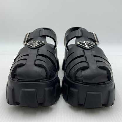 【中古品】【レディース】 PRADA プラダ MONOLITH RUBBER SANDALS モノリス ラバーサンダル 靴 167-260926-ko-12-teih サイズ：35 カラー：ブラック 万代Net店