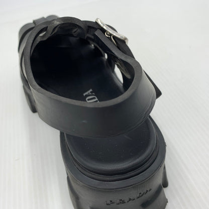 【中古品】【レディース】 PRADA プラダ MONOLITH RUBBER SANDALS モノリス ラバーサンダル 靴 167-260926-ko-12-teih サイズ：35 カラー：ブラック 万代Net店