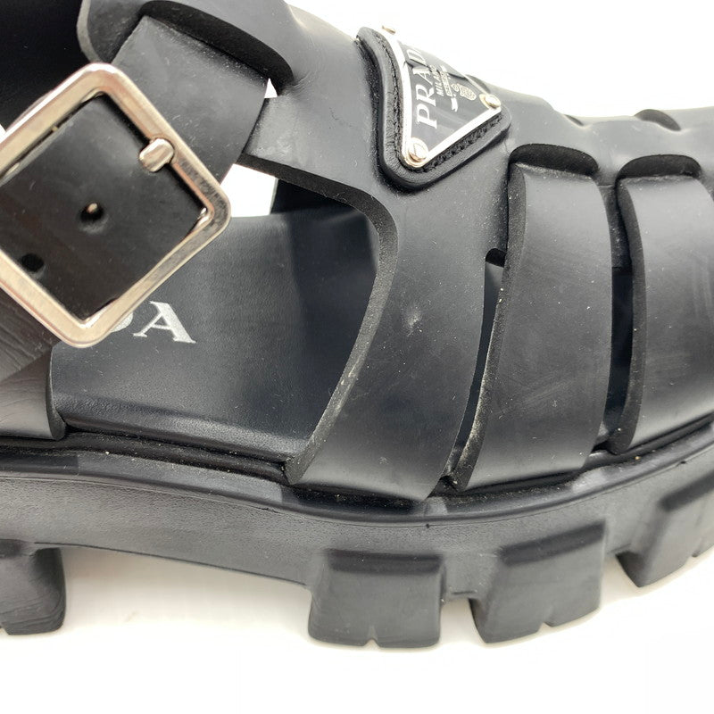 【中古品】【レディース】 PRADA プラダ MONOLITH RUBBER SANDALS モノリス ラバーサンダル 靴 167-260926-ko-12-teih サイズ：35 カラー：ブラック 万代Net店