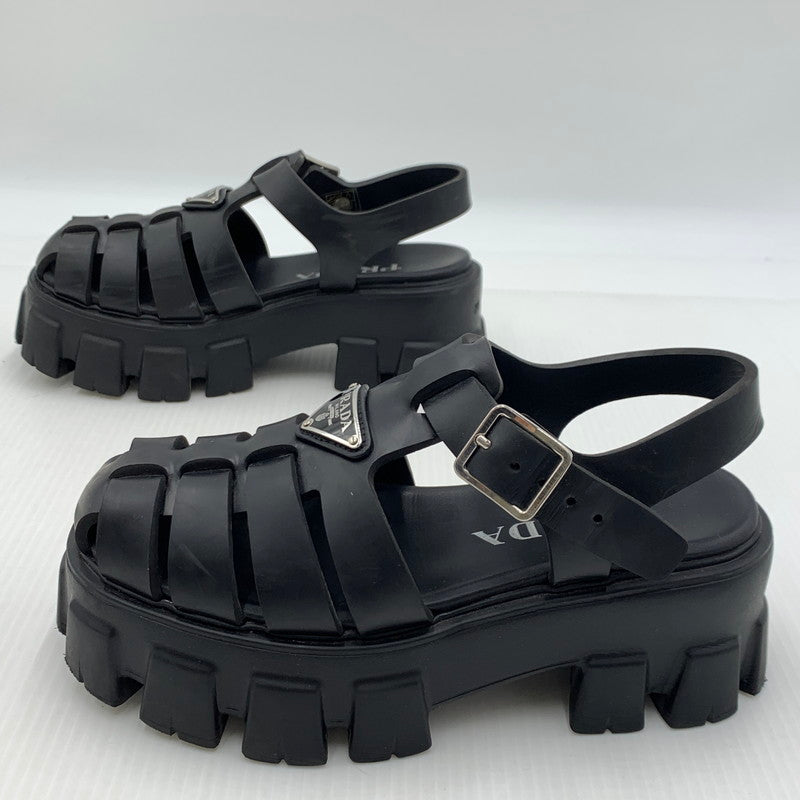 【中古品】【レディース】 PRADA プラダ MONOLITH RUBBER SANDALS モノリス ラバーサンダル 靴 167-260926-ko-12-teih サイズ：35 カラー：ブラック 万代Net店