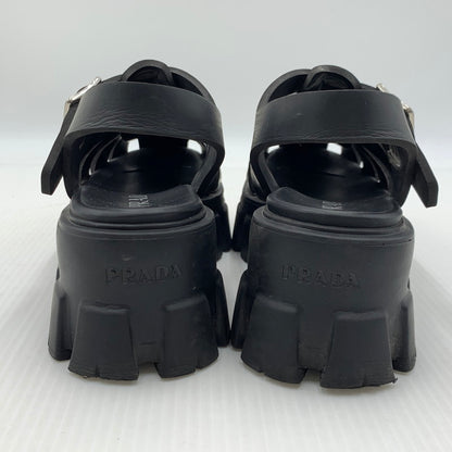 【中古品】【レディース】 PRADA プラダ MONOLITH RUBBER SANDALS モノリス ラバーサンダル 靴 167-260926-ko-12-teih サイズ：35 カラー：ブラック 万代Net店