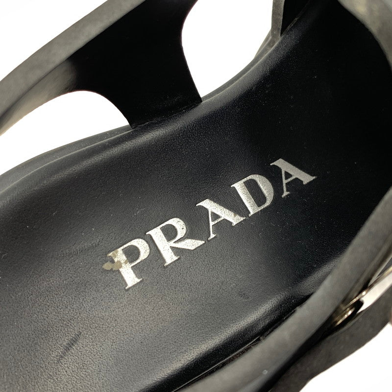 【中古品】【レディース】 PRADA プラダ MONOLITH RUBBER SANDALS モノリス ラバーサンダル 靴 167-260926-ko-12-teih サイズ：35 カラー：ブラック 万代Net店