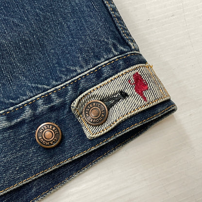 【中古品】【メンズ】 HYSTERIC GLAMOUR ヒステリックグラマー 3RD DENIM JACKET 0263AB13 サード デニム ジャケット アウター 140-260919-sa-15-teih サイズ：M カラー：インディゴ 万代Net店