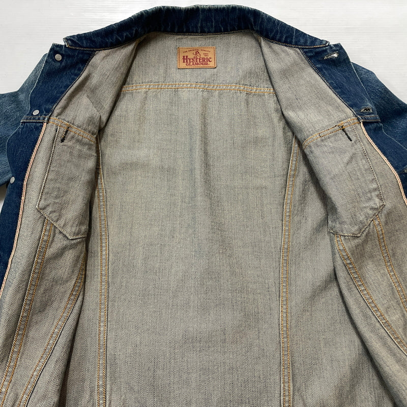 【中古品】【メンズ】 HYSTERIC GLAMOUR ヒステリックグラマー 3RD DENIM JACKET 0263AB13 サード デニム ジャケット アウター 140-260919-sa-15-teih サイズ：M カラー：インディゴ 万代Net店