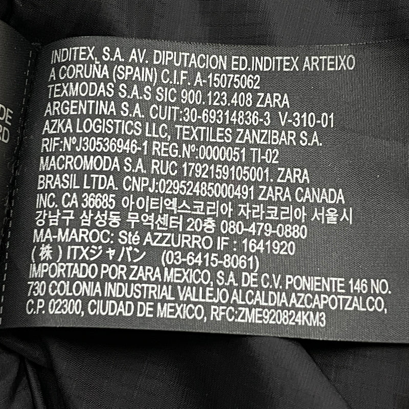 【中古品】【メンズ】 ZARA ザラ PUFF JACKET パフ ジャケット アウター 147-260919-sa-08-teih サイズ：S カラー：ブラック 万代Net店