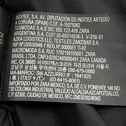 【中古品】【メンズ】 ZARA ザラ PUFF JACKET パフ ジャケット アウター 147-260919-sa-08-teih サイズ：S カラー：ブラック 万代Net店