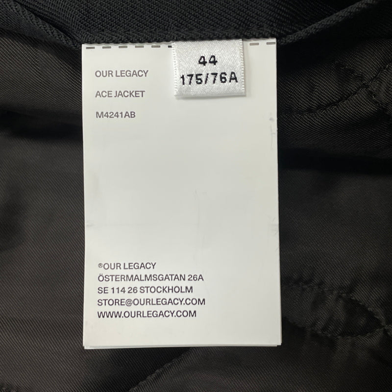 【中古品】【メンズ】 OUR LEGACY アワーレガシー 25AW ACE JACKET 2025年秋冬 エース ジャケット アウター 141-260919-sa-16-teih サイズ：44 カラー：ブラック 万代Net店