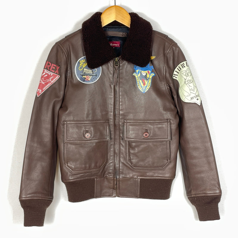 【中古品】【メンズ】 AVIREX アヴィレックス 6281005 GOAT LEATHER G-1 JACKET ゴード レザー ジーワン ジャケット アウター 145-260919-sa-06-teih サイズ：S カラー：ブラウン 万代Net店