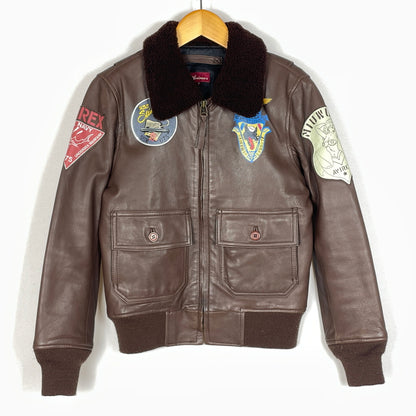 【中古品】【メンズ】 AVIREX アヴィレックス 6281005 GOAT LEATHER G-1 JACKET ゴード レザー ジーワン ジャケット アウター 145-260919-sa-06-teih サイズ：S カラー：ブラウン 万代Net店