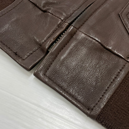 【中古品】【メンズ】 AVIREX アヴィレックス 6281005 GOAT LEATHER G-1 JACKET ゴード レザー ジーワン ジャケット アウター 145-260919-sa-06-teih サイズ：S カラー：ブラウン 万代Net店