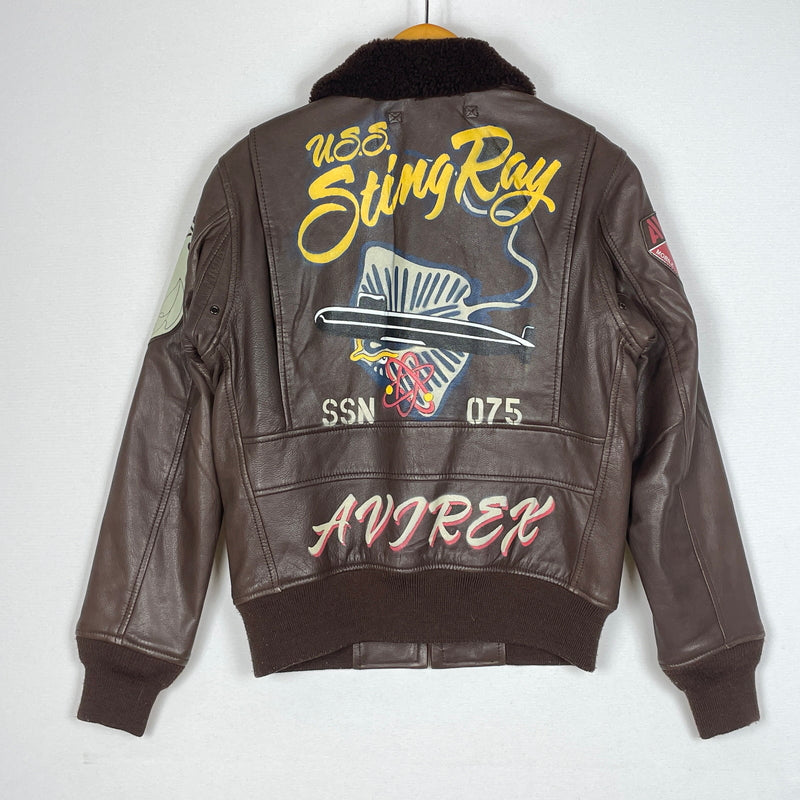 【中古品】【メンズ】 AVIREX アヴィレックス 6281005 GOAT LEATHER G-1 JACKET ゴード レザー ジーワン ジャケット アウター 145-260919-sa-06-teih サイズ：S カラー：ブラウン 万代Net店