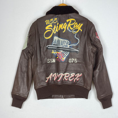 【中古品】【メンズ】 AVIREX アヴィレックス 6281005 GOAT LEATHER G-1 JACKET ゴード レザー ジーワン ジャケット アウター 145-260919-sa-06-teih サイズ：S カラー：ブラウン 万代Net店