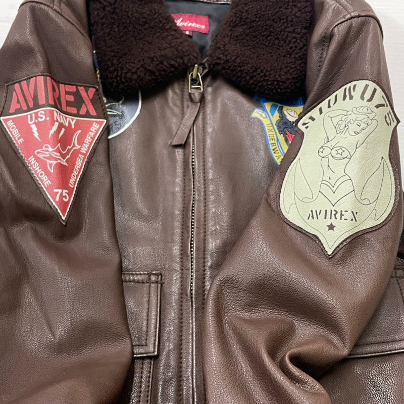 【中古品】【メンズ】 AVIREX アヴィレックス 6281005 GOAT LEATHER G-1 JACKET ゴード レザー ジーワン ジャケット アウター 145-260919-sa-06-teih サイズ：S カラー：ブラウン 万代Net店