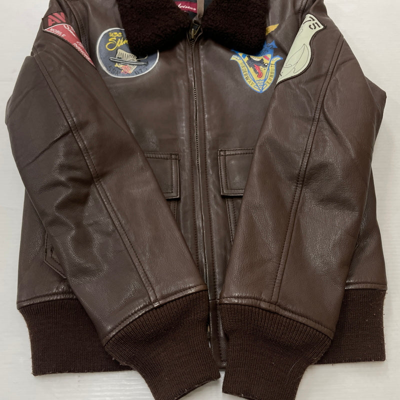 【中古品】【メンズ】 AVIREX アヴィレックス 6281005 GOAT LEATHER G-1 JACKET ゴード レザー ジーワン ジャケット アウター 145-260919-sa-06-teih サイズ：S カラー：ブラウン 万代Net店