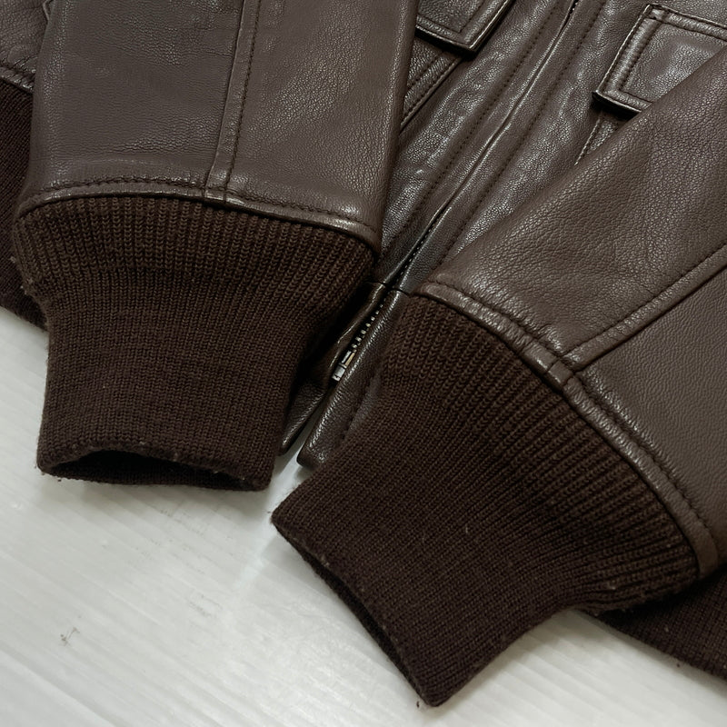 【中古品】【メンズ】 AVIREX アヴィレックス 6281005 GOAT LEATHER G-1 JACKET ゴード レザー ジーワン ジャケット アウター 145-260919-sa-06-teih サイズ：S カラー：ブラウン 万代Net店