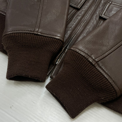 【中古品】【メンズ】 AVIREX アヴィレックス 6281005 GOAT LEATHER G-1 JACKET ゴード レザー ジーワン ジャケット アウター 145-260919-sa-06-teih サイズ：S カラー：ブラウン 万代Net店