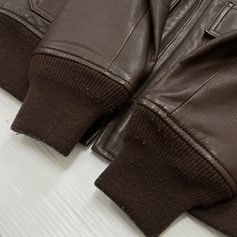 【中古品】【メンズ】 AVIREX アヴィレックス 6281005 GOAT LEATHER G-1 JACKET ゴード レザー ジーワン ジャケット アウター 145-260919-sa-06-teih サイズ：S カラー：ブラウン 万代Net店