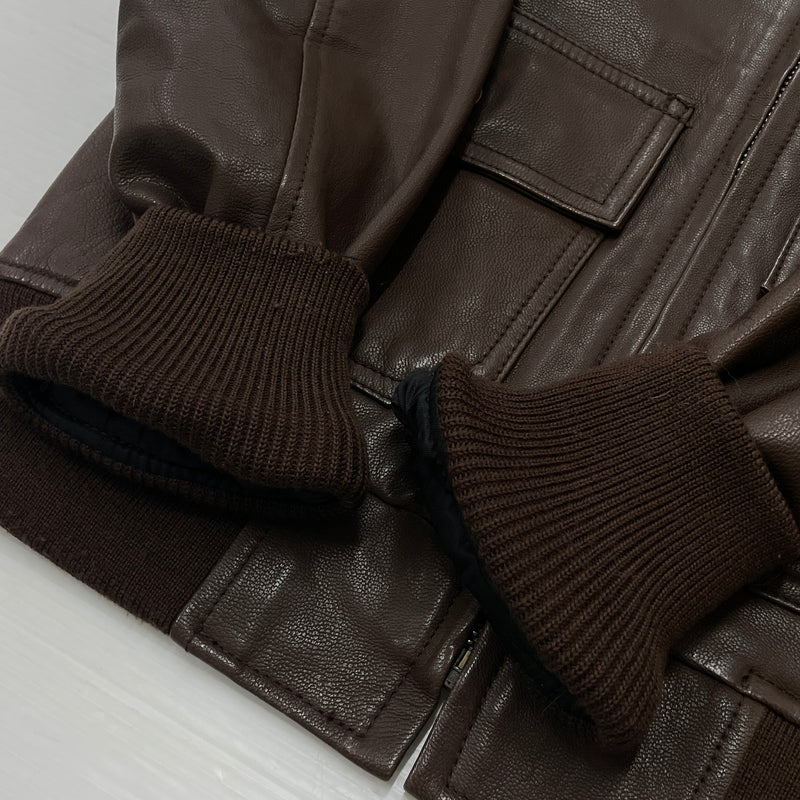 【中古品】【メンズ】 AVIREX アヴィレックス 6281005 GOAT LEATHER G-1 JACKET ゴード レザー ジーワン ジャケット アウター 145-260919-sa-06-teih サイズ：S カラー：ブラウン 万代Net店