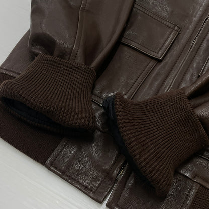 【中古品】【メンズ】 AVIREX アヴィレックス 6281005 GOAT LEATHER G-1 JACKET ゴード レザー ジーワン ジャケット アウター 145-260919-sa-06-teih サイズ：S カラー：ブラウン 万代Net店