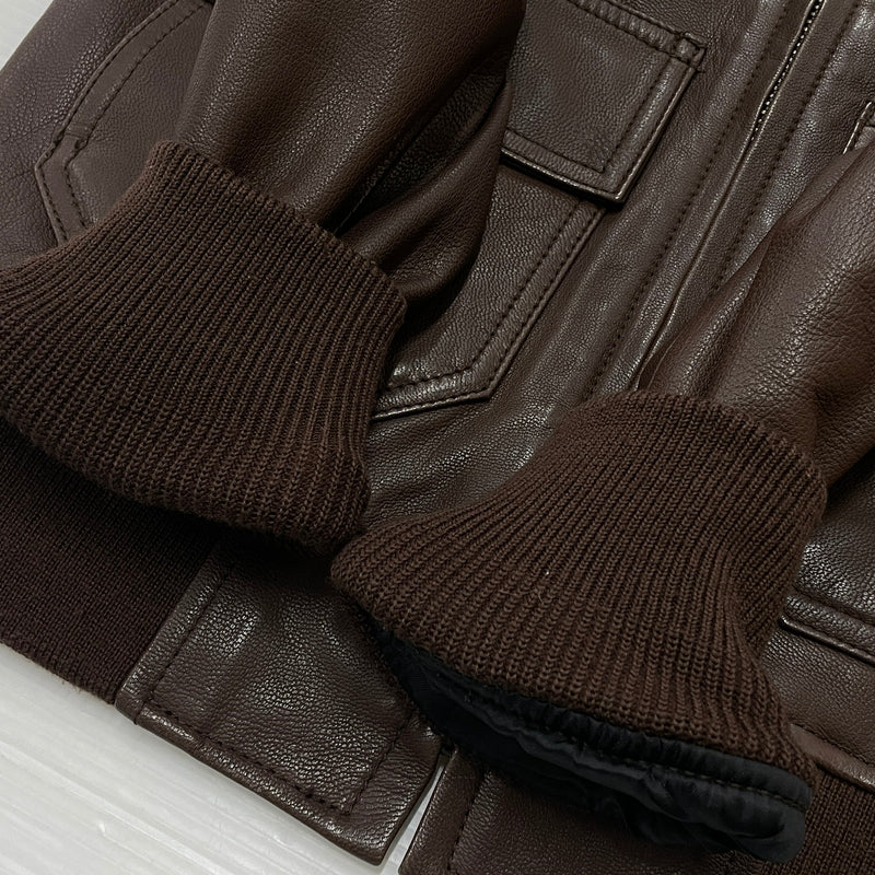 【中古品】【メンズ】 AVIREX アヴィレックス 6281005 GOAT LEATHER G-1 JACKET ゴード レザー ジーワン ジャケット アウター 145-260919-sa-06-teih サイズ：S カラー：ブラウン 万代Net店