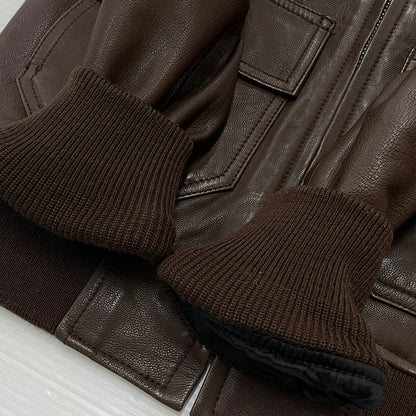 【中古品】【メンズ】 AVIREX アヴィレックス 6281005 GOAT LEATHER G-1 JACKET ゴード レザー ジーワン ジャケット アウター 145-260919-sa-06-teih サイズ：S カラー：ブラウン 万代Net店