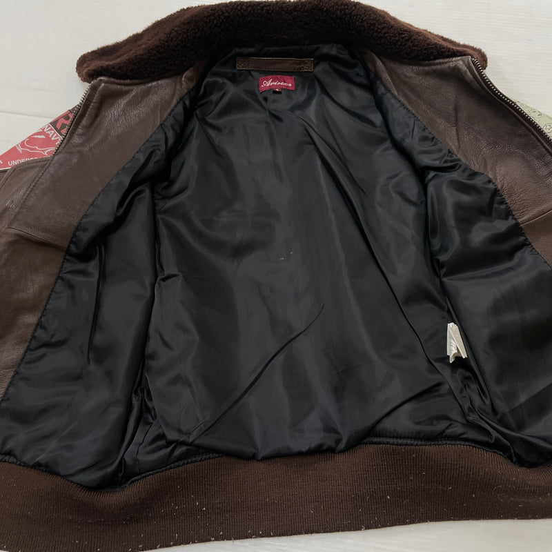 【中古品】【メンズ】 AVIREX アヴィレックス 6281005 GOAT LEATHER G-1 JACKET ゴード レザー ジーワン ジャケット アウター 145-260919-sa-06-teih サイズ：S カラー：ブラウン 万代Net店
