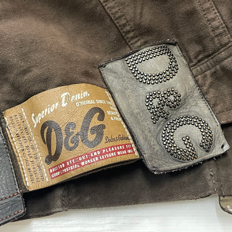 【現状渡し品】【メンズ】 DOLCE&GABBANA ドルチェアンドガッバーナ 00's MULTI PATCH TRACKER JACKET 2000年代 マルチパッチ トラッカー ジャケット アウター 141-260919-sa-05-teih サイズ：S カラー：ブラウン 万代Net店
