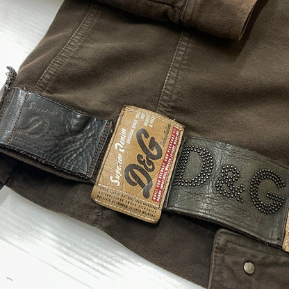【現状渡し品】【メンズ】 DOLCE&GABBANA ドルチェアンドガッバーナ 00's MULTI PATCH TRACKER JACKET 2000年代 マルチパッチ トラッカー ジャケット アウター 141-260919-sa-05-teih サイズ：S カラー：ブラウン 万代Net店