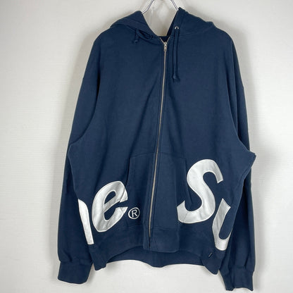 【中古品】【メンズ】 SUPREME シュプリーム 25SS BIG LOGO ZIP UP HOODIE 2025年春夏 ビッグロゴ ジップ アップ フーディー 長袖 トップス フルジップパーカー 149-260919-sa-20-teih サイズ：XL カラー：ネイビー 万代Net店