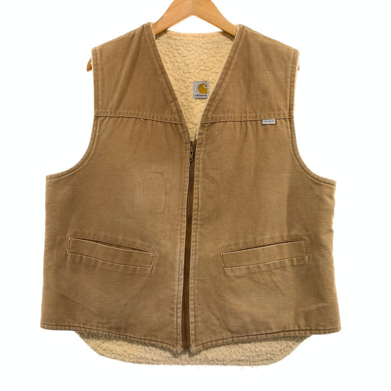 【現状渡し品】【メンズ】 Carhartt カーハート BOA DUCK VEST VINTAGE ボア ダック ベスト ライトアウター ヴィンテージ 145-260920-ko-01-teih サイズ：L カラー：ベージュ 万代Net店