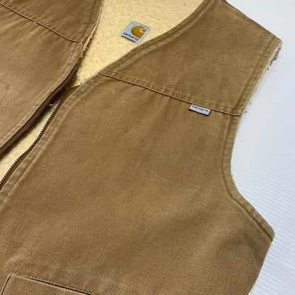【現状渡し品】【メンズ】 Carhartt カーハート BOA DUCK VEST VINTAGE ボア ダック ベスト ライトアウター ヴィンテージ 145-260920-ko-01-teih サイズ：L カラー：ベージュ 万代Net店
