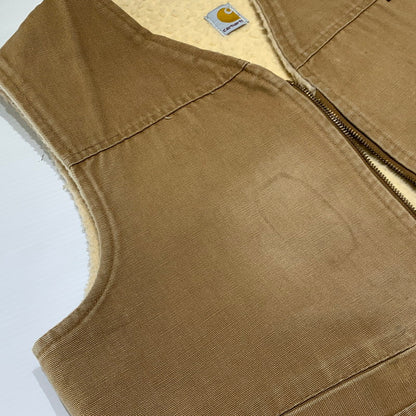 【現状渡し品】【メンズ】 Carhartt カーハート BOA DUCK VEST VINTAGE ボア ダック ベスト ライトアウター ヴィンテージ 145-260920-ko-01-teih サイズ：L カラー：ベージュ 万代Net店