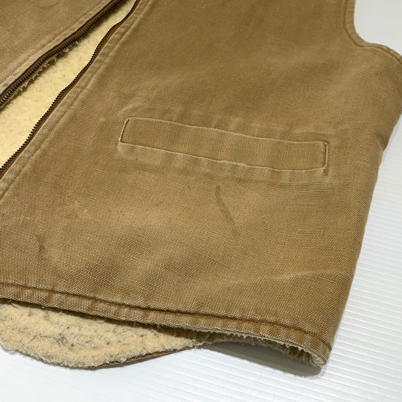 【現状渡し品】【メンズ】 Carhartt カーハート BOA DUCK VEST VINTAGE ボア ダック ベスト ライトアウター ヴィンテージ 145-260920-ko-01-teih サイズ：L カラー：ベージュ 万代Net店
