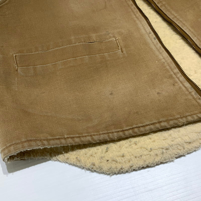 【現状渡し品】【メンズ】 Carhartt カーハート BOA DUCK VEST VINTAGE ボア ダック ベスト ライトアウター ヴィンテージ 145-260920-ko-01-teih サイズ：L カラー：ベージュ 万代Net店