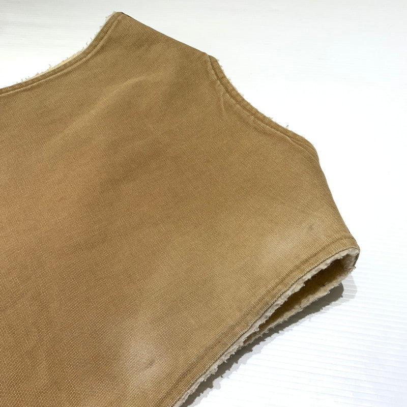 【現状渡し品】【メンズ】 Carhartt カーハート BOA DUCK VEST VINTAGE ボア ダック ベスト ライトアウター ヴィンテージ 145-260920-ko-01-teih サイズ：L カラー：ベージュ 万代Net店