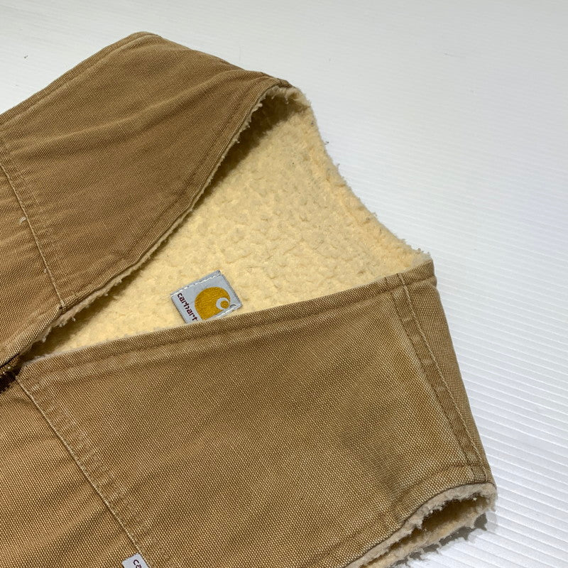 【現状渡し品】【メンズ】 Carhartt カーハート BOA DUCK VEST VINTAGE ボア ダック ベスト ライトアウター ヴィンテージ 145-260920-ko-01-teih サイズ：L カラー：ベージュ 万代Net店