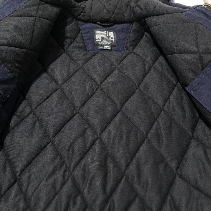 【現状渡し品】【メンズ】 CARHARTT カーハート DNY FIRM DUCK INSULATED FLANNEL-LINED ACTIVE JACKET J140 ファームダック インサレーテッド フランネルライン アクティブジャケット アウター 145-260919-yo-08-teih サイズ：M カラー：ネイビー 万代Net店