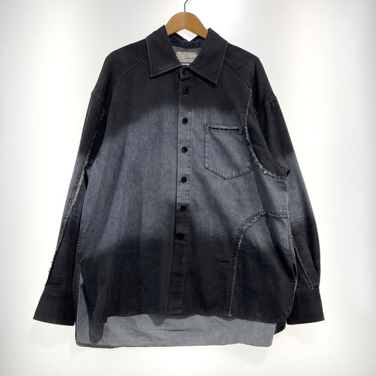 【中古品】【メンズ】 FenG CHen WANG フェン チェン ワン INDIGO GRADIENT DENIM SHIRT FUS21SR21 インディゴ デニム シャツ 長袖 トップス 141-260919-yo-04-teih サイズ：S カラー：インディゴ/ブラック 万代Net店