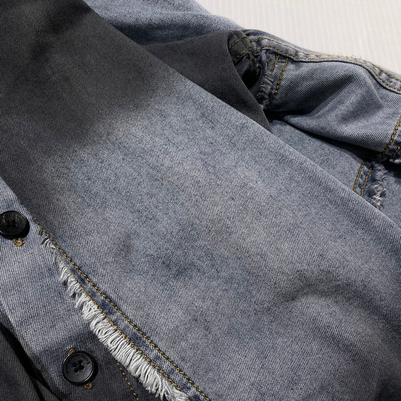 【中古品】【メンズ】 FenG CHen WANG フェン チェン ワン INDIGO GRADIENT DENIM SHIRT FUS21SR21 インディゴ デニム シャツ 長袖 トップス 141-260919-yo-04-teih サイズ：S カラー：インディゴ/ブラック 万代Net店