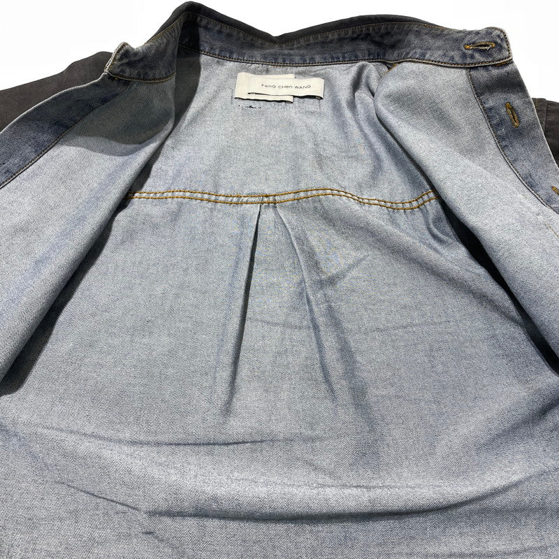 【中古品】【メンズ】 FenG CHen WANG フェン チェン ワン INDIGO GRADIENT DENIM SHIRT FUS21SR21 インディゴ デニム シャツ 長袖 トップス 141-260919-yo-04-teih サイズ：S カラー：インディゴ/ブラック 万代Net店