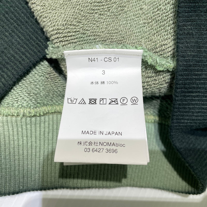 【中古品】【メンズ】 NOMA RHYTHM TEXTILE ノーマリズム テキスタイル HAND DYE TWIST SWEAT N41-CS01 ハンドダイ ツイスト スウェット 長袖 トップス トレーナー 140-260919-yo-02-teih サイズ：3 カラー：グリーン 万代Net店