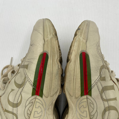 【現状渡し品】【メンズ】 GUCCI グッチ RHYTON LEATHER SNEAKER 500877 ライトン レザー スニーカー 靴 183-261007-sa-01-teih サイズ：27cm カラー：アイボリー 万代Net店