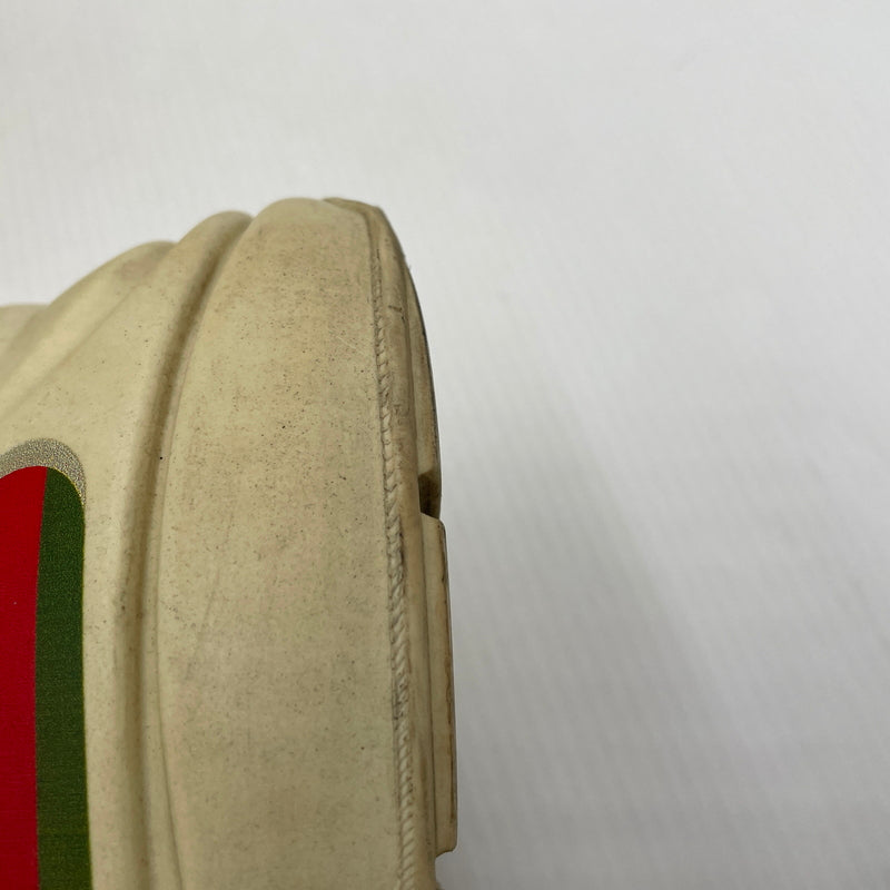 【現状渡し品】【メンズ】 GUCCI グッチ RHYTON LEATHER SNEAKER 500877 ライトン レザー スニーカー 靴 183-261007-sa-01-teih サイズ：27cm カラー：アイボリー 万代Net店