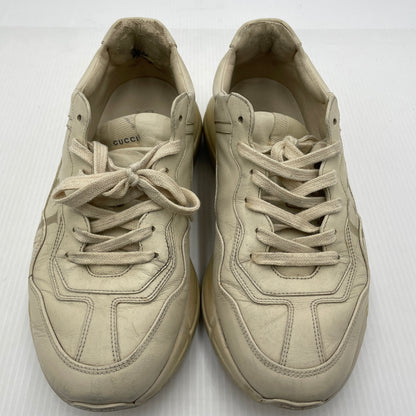 【現状渡し品】【メンズ】 GUCCI グッチ RHYTON LEATHER SNEAKER 500877 ライトン レザー スニーカー 靴 183-261007-sa-01-teih サイズ：27cm カラー：アイボリー 万代Net店